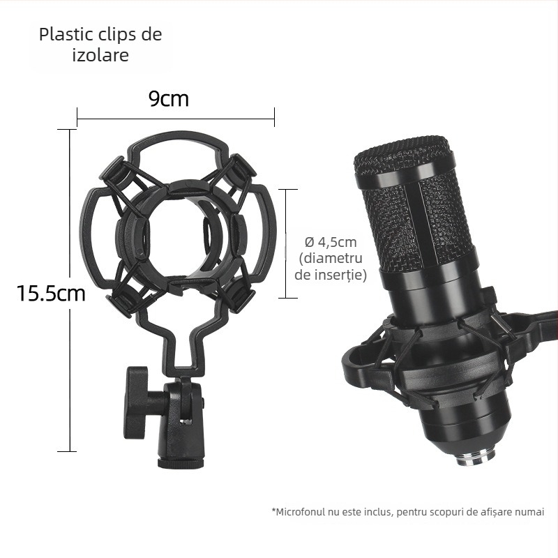 Capac de izolare fonică pentru microfon – J.i.a M3/M5, accesorii audio, absorbție a zgomotului, metal pliabil