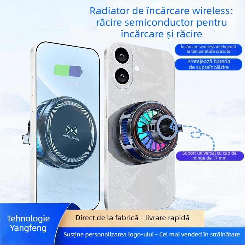 H8A-15W Încărcător Wireless cu Radiator Magnetic de Răcire, Cap MagSafe, Interfață Type-C, Material Plastic și Metal