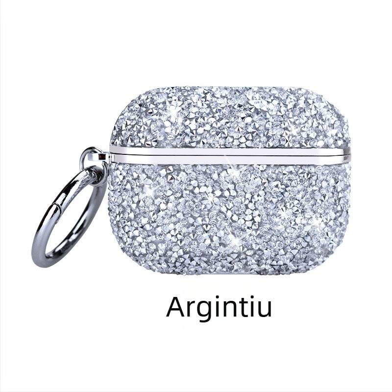 Husă Hard Shell pentru AirPods Pro 2/3 cu cristale electroplate, Material PC, Proces de adeziv, Compatibil Apple AirPods Pro