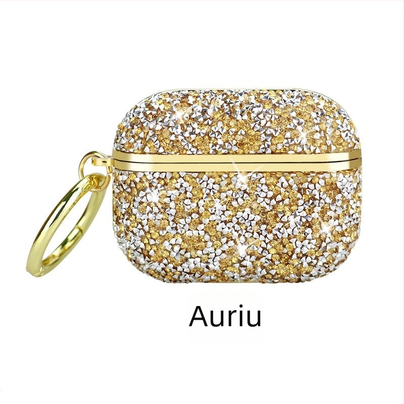 Husă Hard Shell pentru AirPods Pro 2/3 cu cristale electroplate, Material PC, Proces de adeziv, Compatibil Apple AirPods Pro