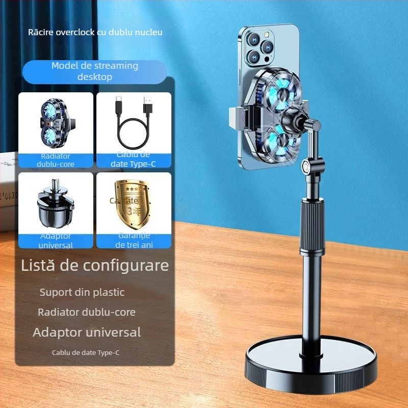 Clip de răcire pentru livestream cu răcire pe semiconductori, ventilator încorporat, suport de gaming