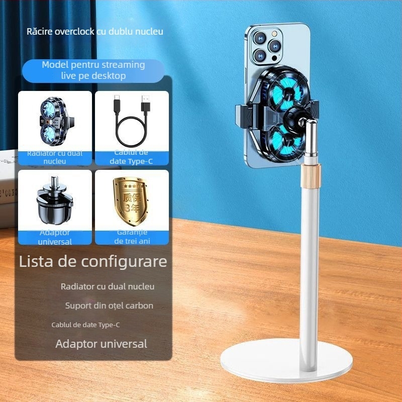 Clip de răcire pentru livestream cu răcire pe semiconductori, ventilator încorporat, suport de gaming