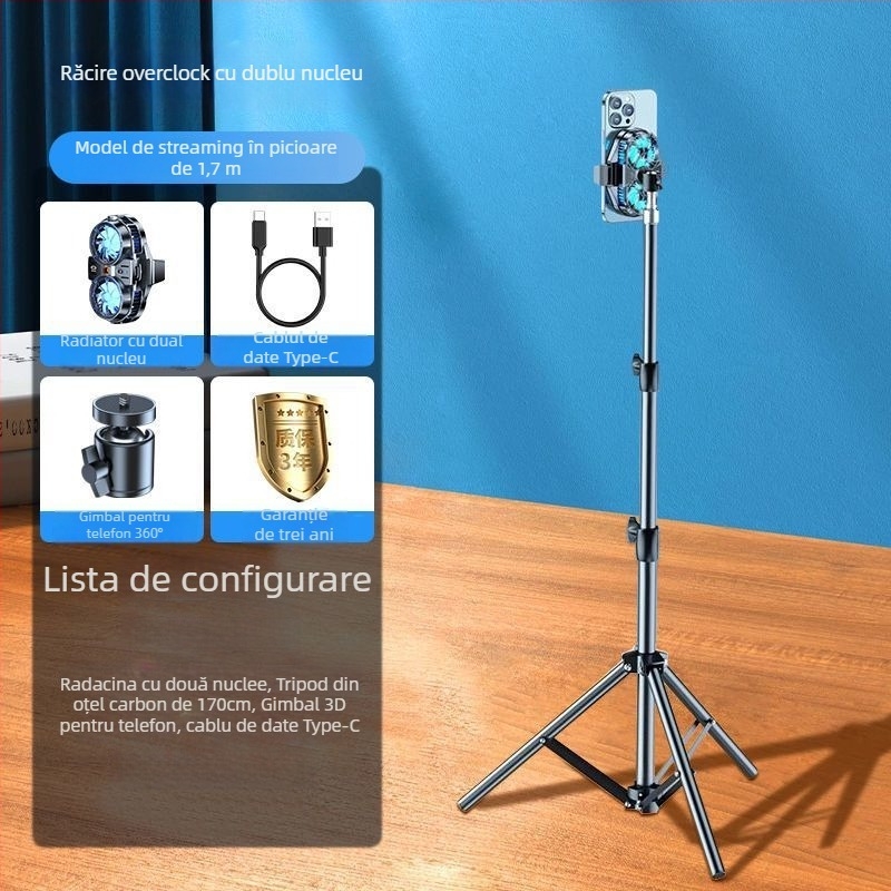 Clip de răcire pentru livestream cu răcire pe semiconductori, ventilator încorporat, suport de gaming