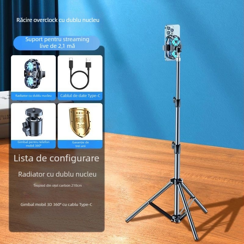 Clip de răcire pentru livestream cu răcire pe semiconductori, ventilator încorporat, suport de gaming