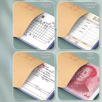 Goode plic din hârtie kraft pentru facturi, documente și numerar, gata de expediere