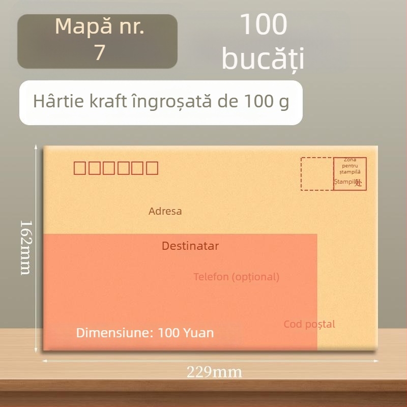 Goode plic din hârtie kraft pentru facturi, documente și numerar, gata de expediere