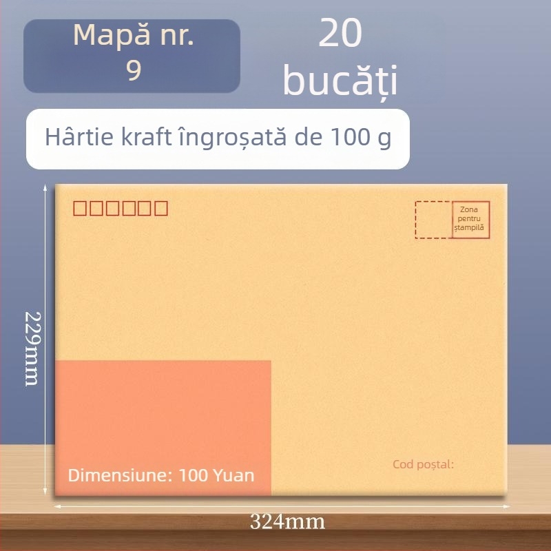 Goode plic din hârtie kraft pentru facturi, documente și numerar, gata de expediere