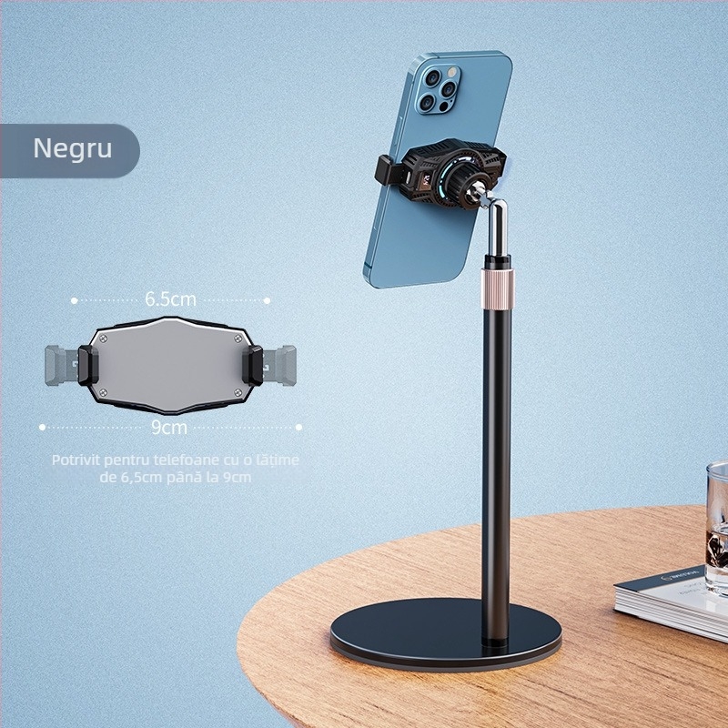 Suport de telefon pentru streaming pe birou cu răcire — controlul temperaturii cu afișaj digital, răcire cu semiconductori, 6W, Type-C, 125 g, ABS+PC+aluminiu