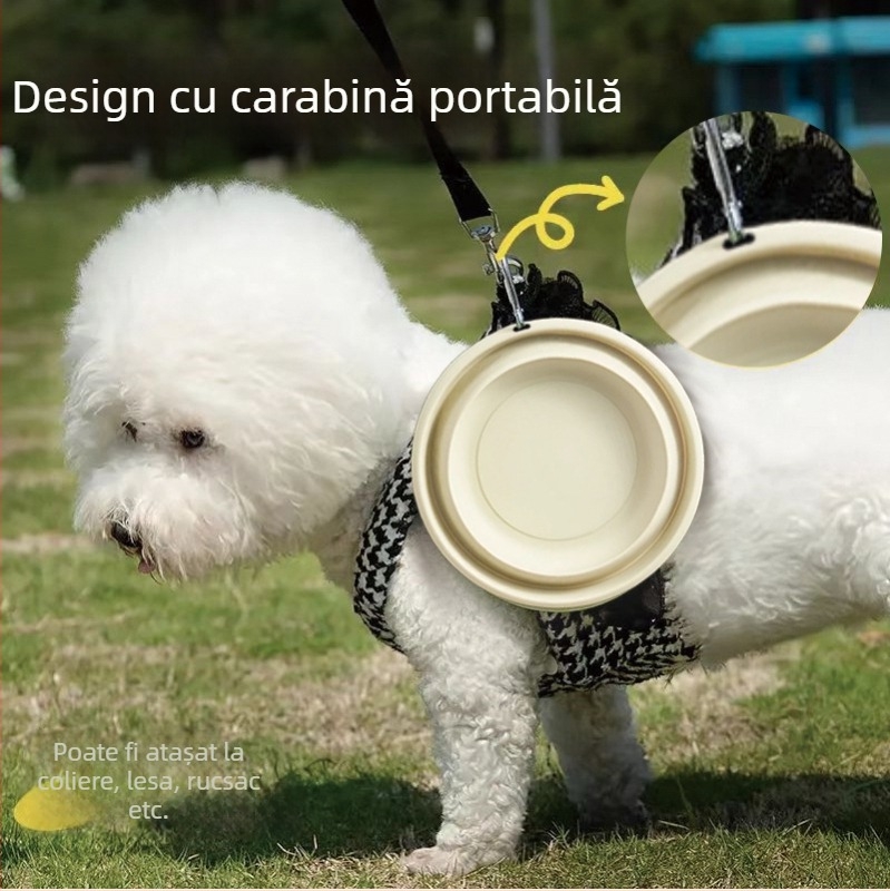 Vas pliabil pentru animale de companie, pentru câini și pisici, portabil pentru mâncare și apă, plastic, Shanghai style, alimentare automată