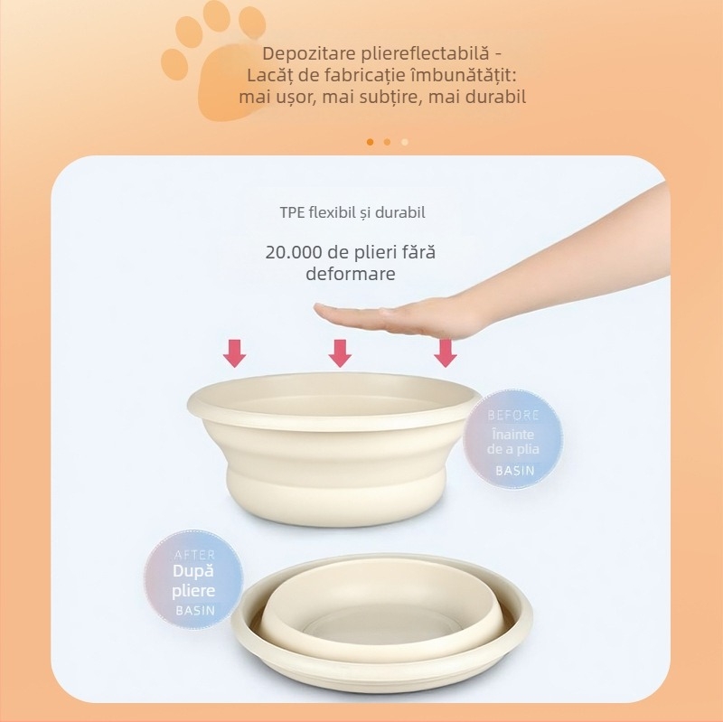 Vas pliabil pentru animale de companie, pentru câini și pisici, portabil pentru mâncare și apă, plastic, Shanghai style, alimentare automată