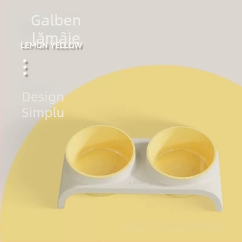 Castron pentru pisici, dublu, ecologic, cu margine înclinată, anti-alunecare, din plastic