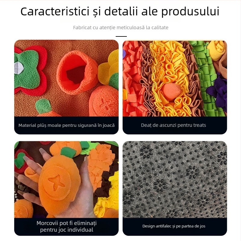 Covoraș de hrănire lentă pentru câini — antrenament cerebral și joc cu mâncare ascunsă (Material: Polyester; Brand: Chuangshi textile; Categorie: Echipamente pentru hrana animalelor de companie; Cutie: Personalizabilă)