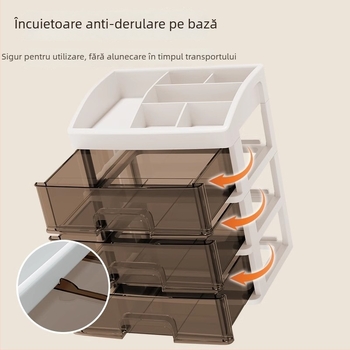 Yi Han Cutie de depozitare pentru cosmetice, Organizator de birou cu sertare pentru rujuri și produse de îngrijire a pielii, Material PP, Stil Light Luxury, Lansare 2025