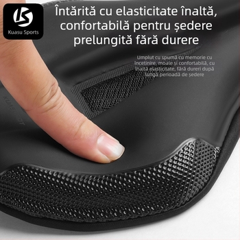 Husă pentru șa de bicicletă, burete îngroșat pentru confort, model KS-2503, brand Kuasuodt/Cross Speed Sports, compatibilă cu biciclete obișnuite, materiale: piele U + silicon + burete + plasă tip sandwich