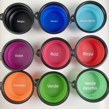 Castron pliabil pentru animale de companie Ruinhao | Material: TPE | Instrument de hrănire pentru animale de companie | Nu este importat