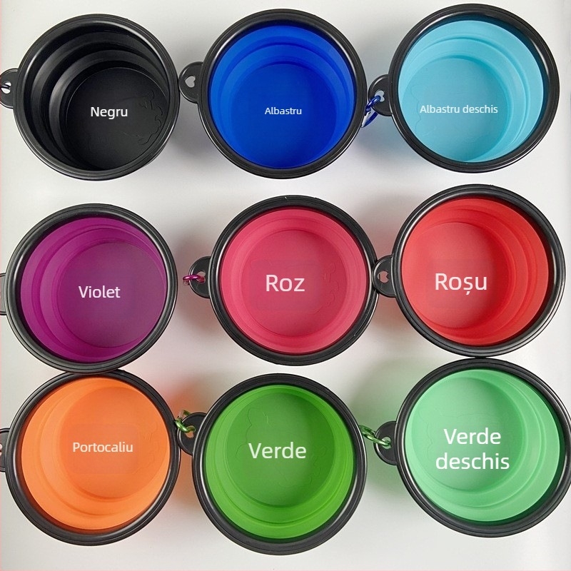 Castron pliabil pentru animale de companie Ruinhao | Material: TPE | Instrument de hrănire pentru animale de companie | Nu este importat