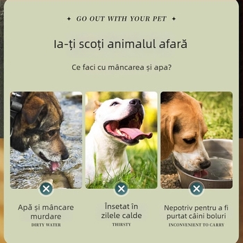 Vas pliabil pentru animale de companie, vas de hrănire exterior portabil pentru pisici și câini, Xuan chong, material TPE, Cutie 200/300