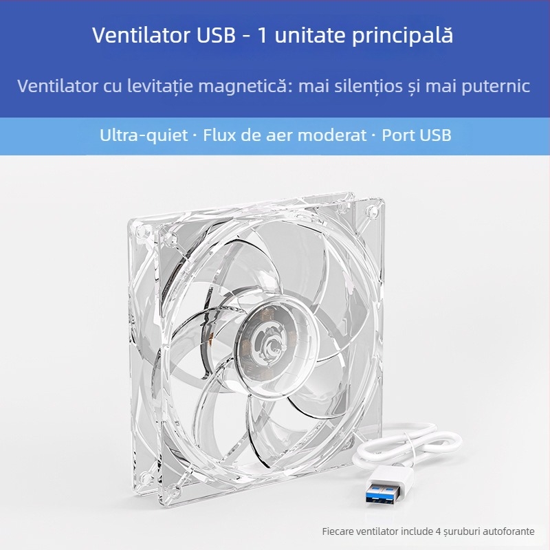 Ventilator de răcire pentru carcasa, 5V, axial, 1800 RPM, rulment cu baie de ulei, răcire cu aer