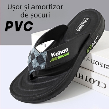 Flip-flops pentru bărbați - partea superioară din plastic, talpă din PVC, talpă injectată, degete deschise