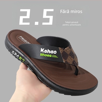 Flip-flops pentru bărbați - partea superioară din plastic, talpă din PVC, talpă injectată, degete deschise