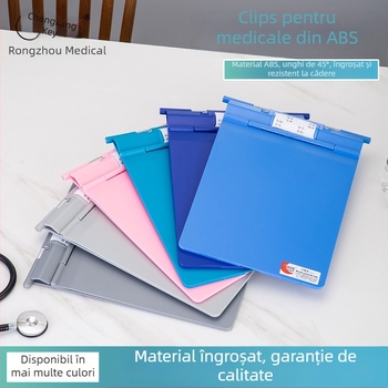Clip pentru fișe medicale din ABS, imprimare logo, personalizabil, compatibil cu formatul A4, grosime a plăcii 1,2 mm, durabil, rezistent la șocuri