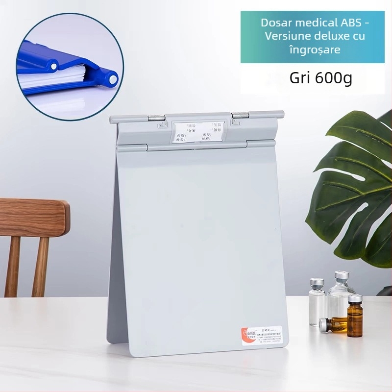 Clip pentru fișe medicale din ABS, imprimare logo, personalizabil, compatibil cu formatul A4, grosime a plăcii 1,2 mm, durabil, rezistent la șocuri