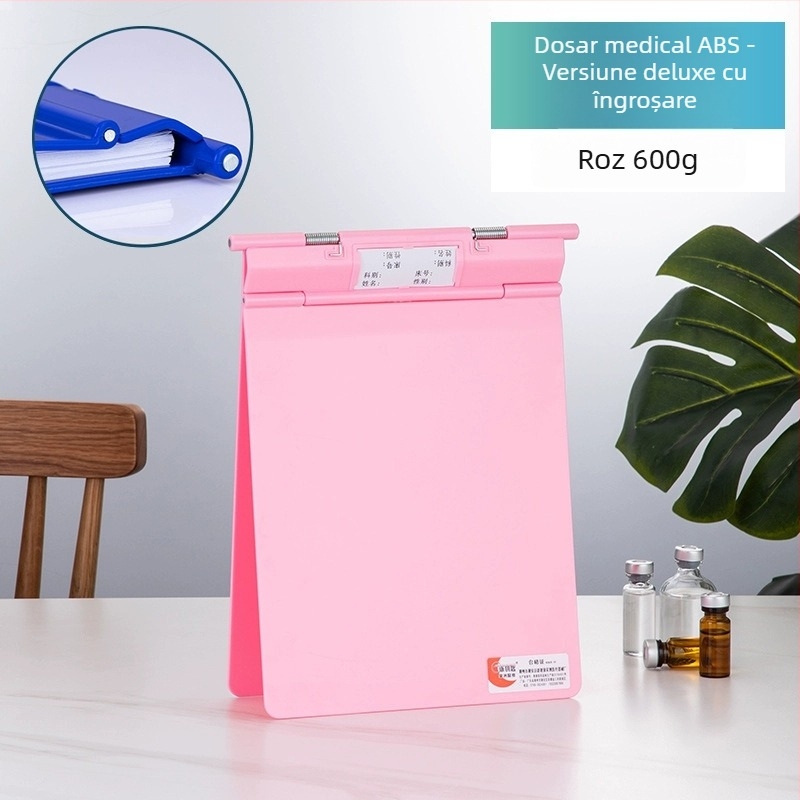 Clip pentru fișe medicale din ABS, imprimare logo, personalizabil, compatibil cu formatul A4, grosime a plăcii 1,2 mm, durabil, rezistent la șocuri