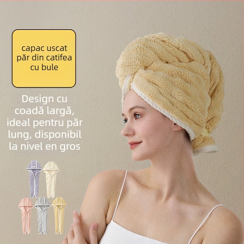 Căciulă de uscat părul din Coral Fleece, 32 fire, țesătură simplă, 120–139 g, brand Man youyou