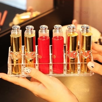 Organizator acrilic pentru rujuri – cutie de depozitare cosmetică, protecție la praf, pentru birou sau internat, stil minimalist, lansat în 2023