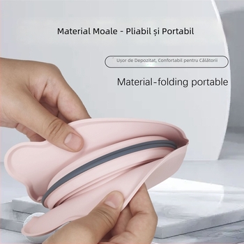 Vas pentru câini din silicon, design pliabil cu boluri duble, portabil pentru călătorii; Brand pet-001; Pachet 100; Categoria: Utensile pentru animale de companie.