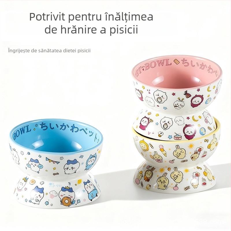 Vas ceramic pentru animale de companie, cu margine înclinată, anti-răsturnare, marcă pur1, 1 bucată, potrivit pentru cadou