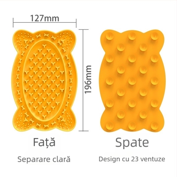Tăviță din silicon pentru câini cu ventuză, hrănire lentă, anti-sufocare, reutilizabil