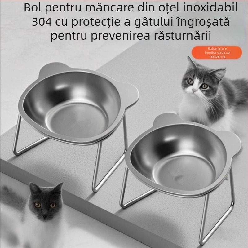 Boluri pentru animale de companie din oțel inoxidabil, înălțate, anti-derapare, pentru pisici și câini, pentru mâncare și apă, brand Favorite