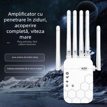 Repetor WiFi cu șase antene | 1200 Mbps | acoperire 300 m | 802.11ac | penetrare prin pereți