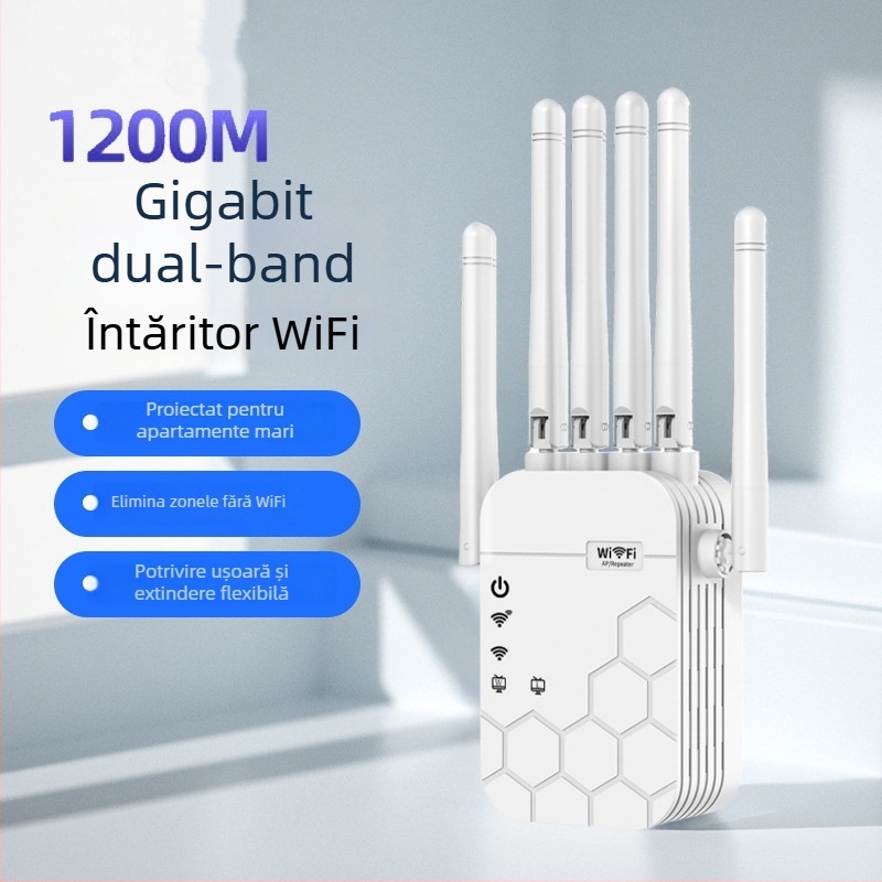 Repetor WiFi cu șase antene | 1200 Mbps | acoperire 300 m | 802.11ac | penetrare prin pereți