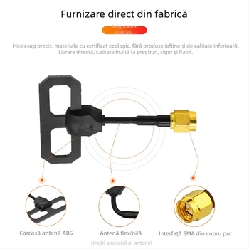 Antena FPV pentru transmisie video la 5,8 GHz pentru UAV – mare câștig, anti‑interferențe, omni‑direcțională