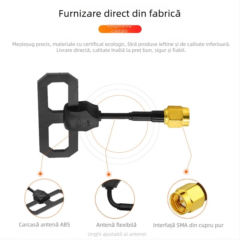 Antena FPV pentru transmisie video la 5,8 GHz pentru UAV – mare câștig, anti‑interferențe, omni‑direcțională