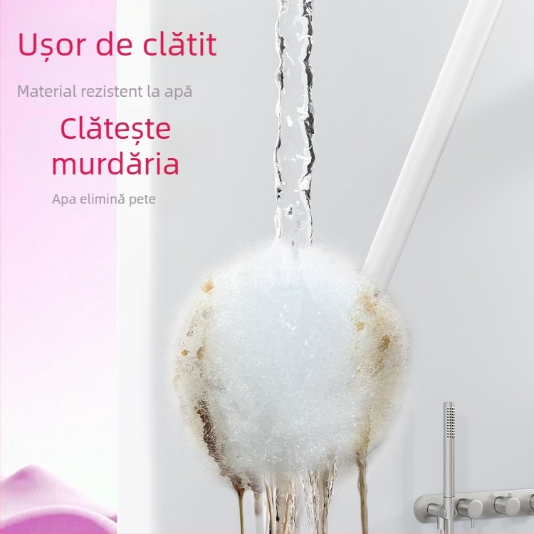 Baojia Jie Perie de toaletă cu peri moi și mâner lung, din plastic, pentru baie