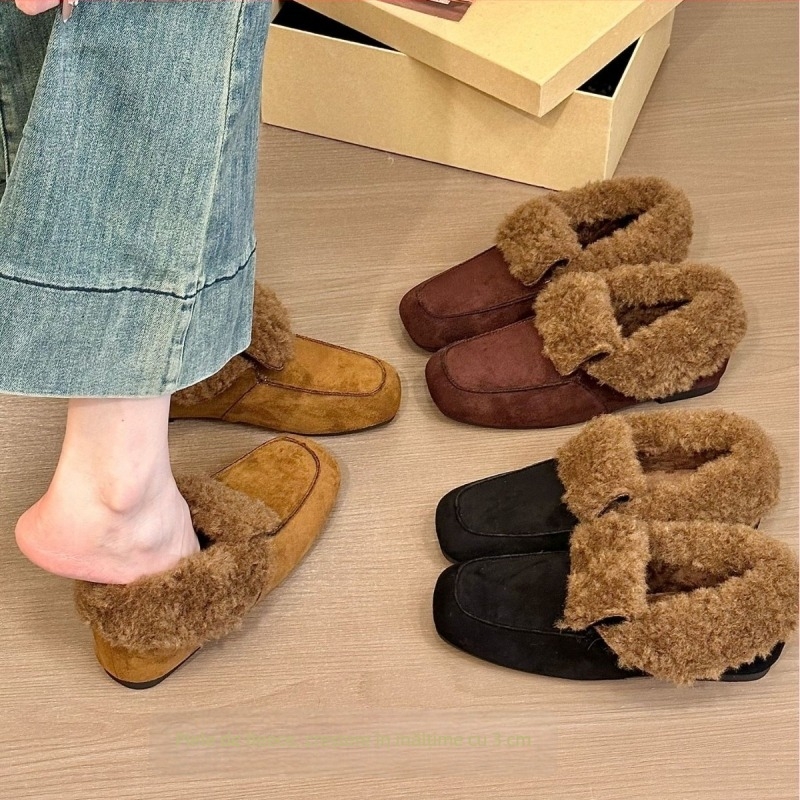 Pantofi dama fără toc, vârf drept, exterior Super Fiber, branț Super Fiber, talpă din cauciuc