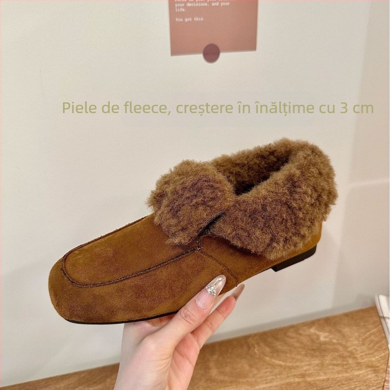 Pantofi dama fără toc, vârf drept, exterior Super Fiber, branț Super Fiber, talpă din cauciuc