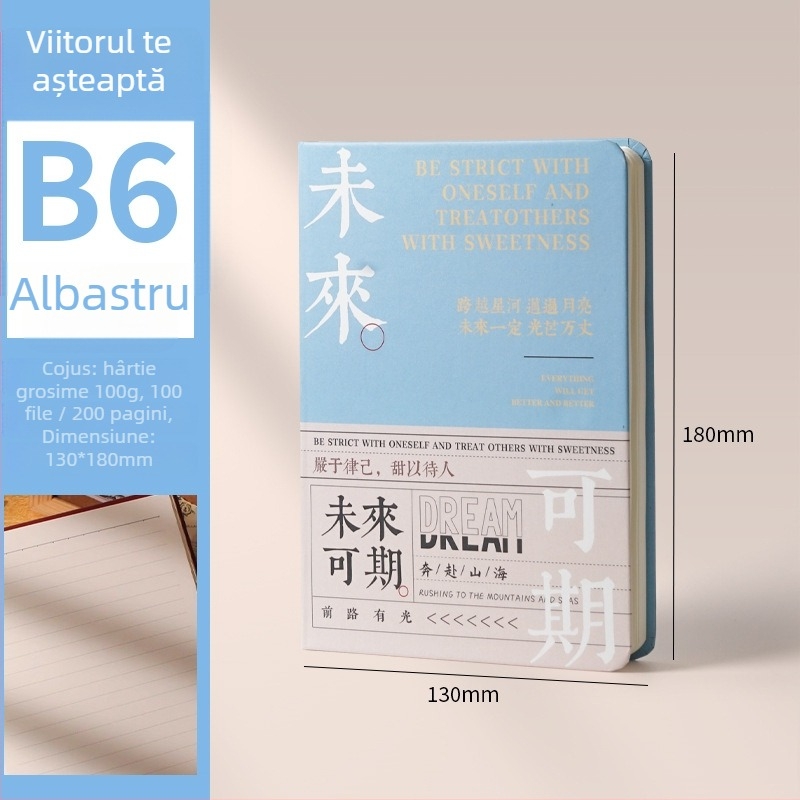Caiet cu foi detașabile, stil creativ, hârtie Forest, 200 pagini, 100 g/m²