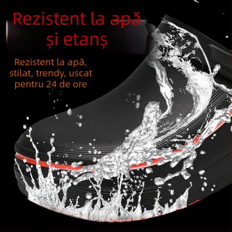 Pantofi de bucătărie anti-derapare, impermeabili, partea superioară EVA, talpă TPR, închidere cu cataramă, vârf rotund, toc mic