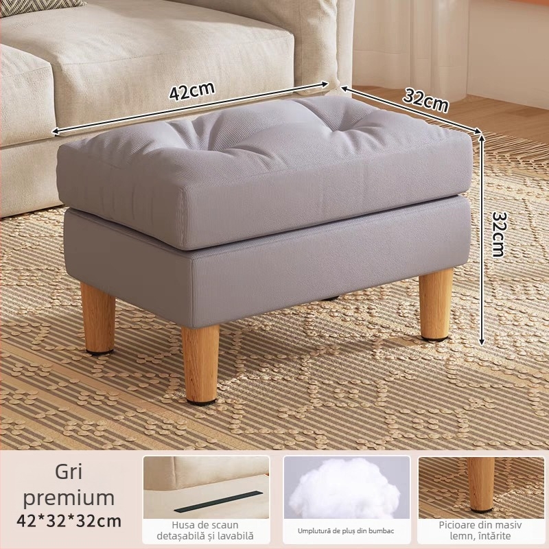Taburet de picioare din material textil, design modern minimalist, umplut cu bumbac pufos, personalizabil, multifuncțional