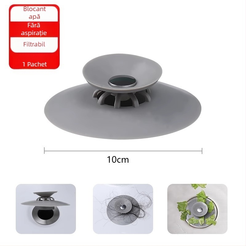 Dop de chiuvetă pentru scurgere – tip apăsare, formă disc, anti miros
