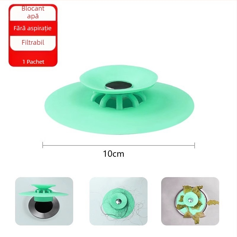 Dop de chiuvetă pentru scurgere – tip apăsare, formă disc, anti miros