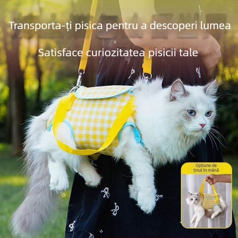 Geantă pentru animale de companie — Crossbody pe piept și pe spate, pentru câini și pisici, material PP