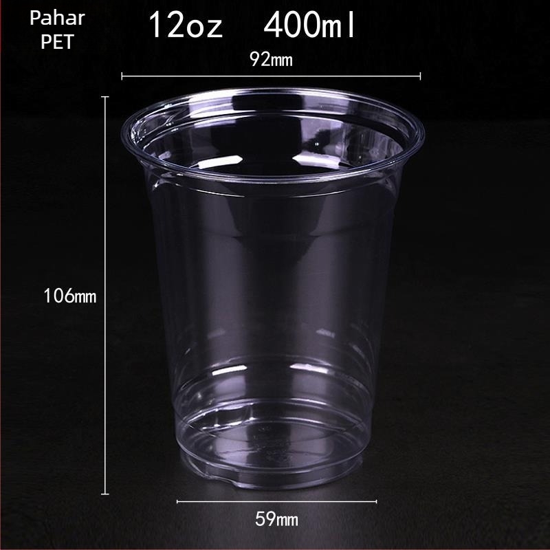 Cupă PET de unică folosință, personalizabilă prin imprimare flexografică, cu capac, posibilitatea imprimării logo-ului, pentru jeleu, iaurt, ceai cu lapte și băuturi reci