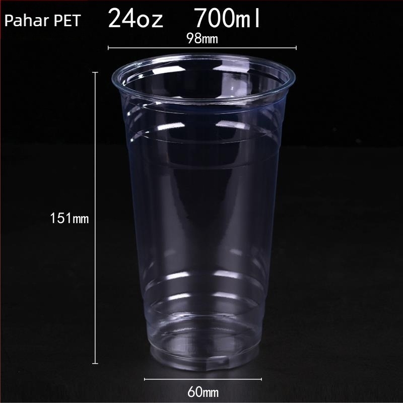 Cupă PET de unică folosință, personalizabilă prin imprimare flexografică, cu capac, posibilitatea imprimării logo-ului, pentru jeleu, iaurt, ceai cu lapte și băuturi reci