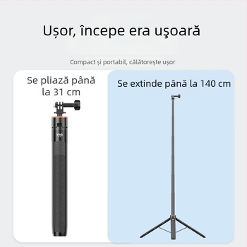 Brdrc trepied extensibil pentru selfie, compatibil cu DJI Action 5 Pro, Osmo 360 / Osmo 3/4 — aliaj de aluminiu