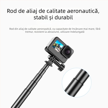 Brdrc trepied extensibil pentru selfie, compatibil cu DJI Action 5 Pro, Osmo 360 / Osmo 3/4 — aliaj de aluminiu
